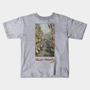 The Rue Montorgueil by Claude Monet Kids T-Shirt